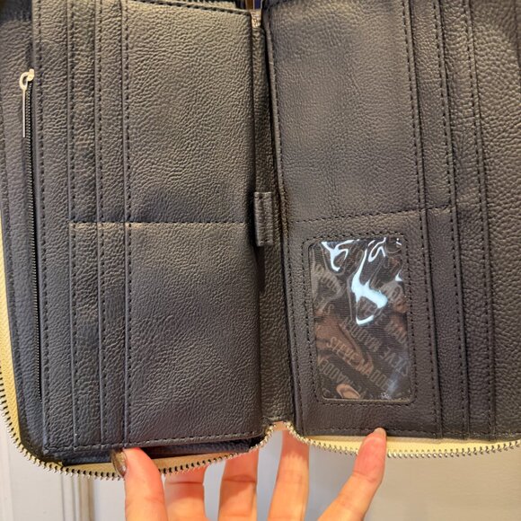 STEVE MADDEN BZIP SMOOTH ZIP AROUND WRISTLET WALLET - TAPIOCA - Picture 5 of 8